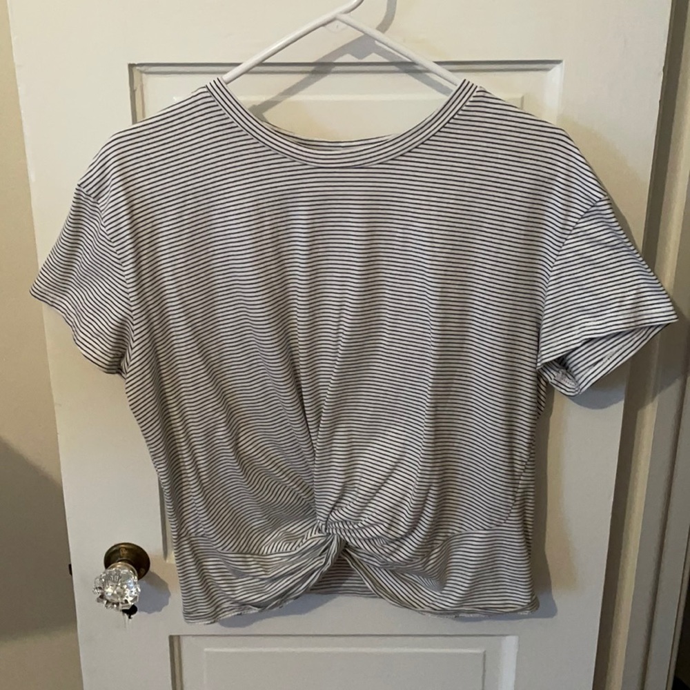 Lush stripped crop top with front tie